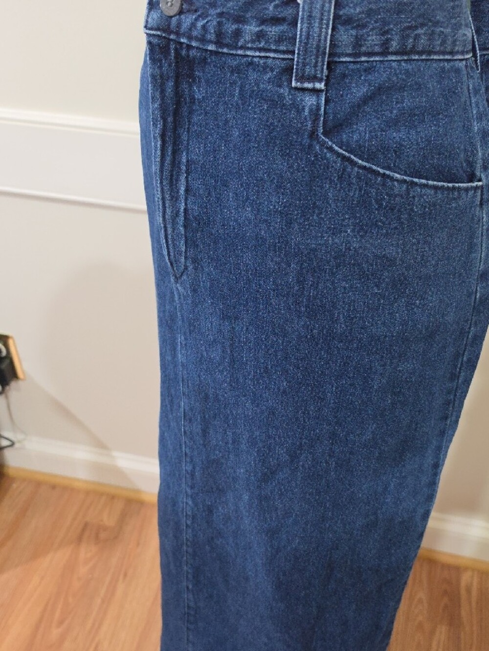Vintage 90s Lee Casuals Dark Wash Denim Maxi Skirt - Size 14 - Picture 4 of 11
